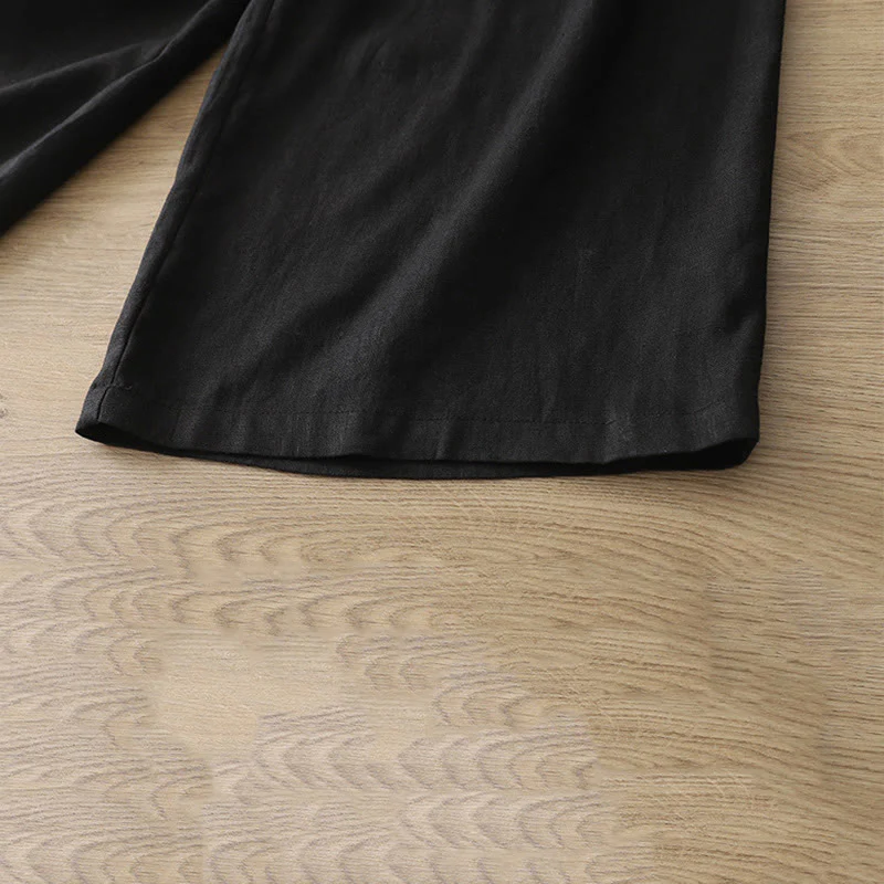 Pantaloni larghi da donna in cotone con tasche e cerniera, stile retrò casual Buddha Stones - Image 19