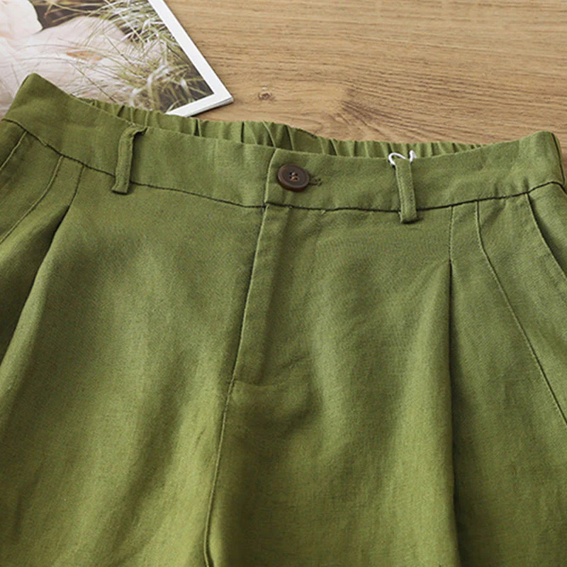Pantaloni larghi da donna in cotone con tasche e cerniera, stile retrò casual Buddha Stones - Image 22