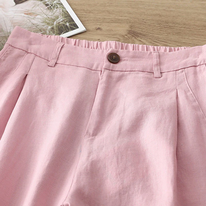 Pantaloni larghi da donna in cotone con tasche e cerniera, stile retrò casual Buddha Stones - Image 27