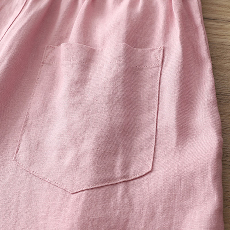 Pantaloni larghi da donna in cotone con tasche e cerniera, stile retrò casual Buddha Stones - Image 28