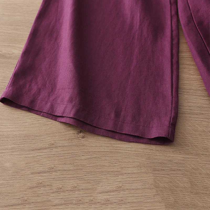 Pantaloni larghi da donna in cotone con tasche e cerniera, stile retrò casual Buddha Stones - Image 33