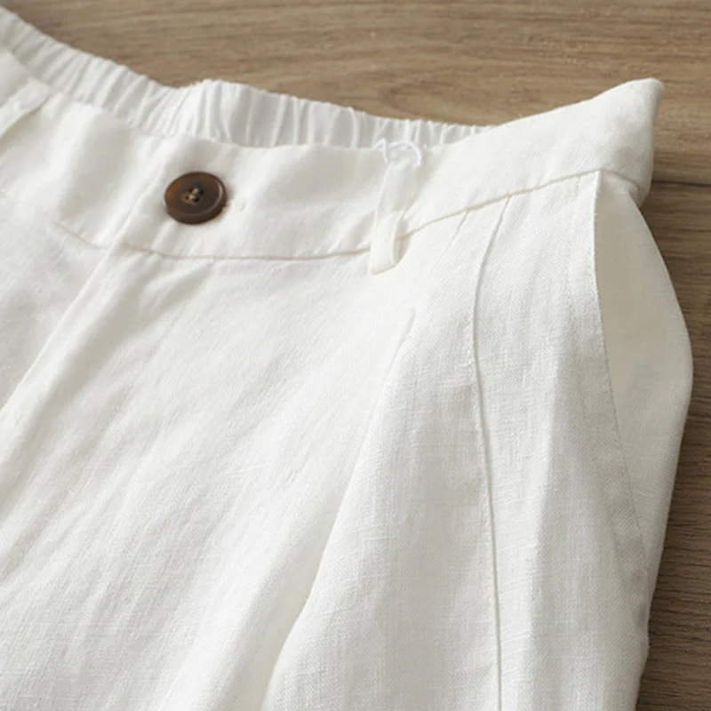 Pantaloni larghi da donna in cotone con tasche e cerniera, stile retrò casual Buddha Stones - Image 9