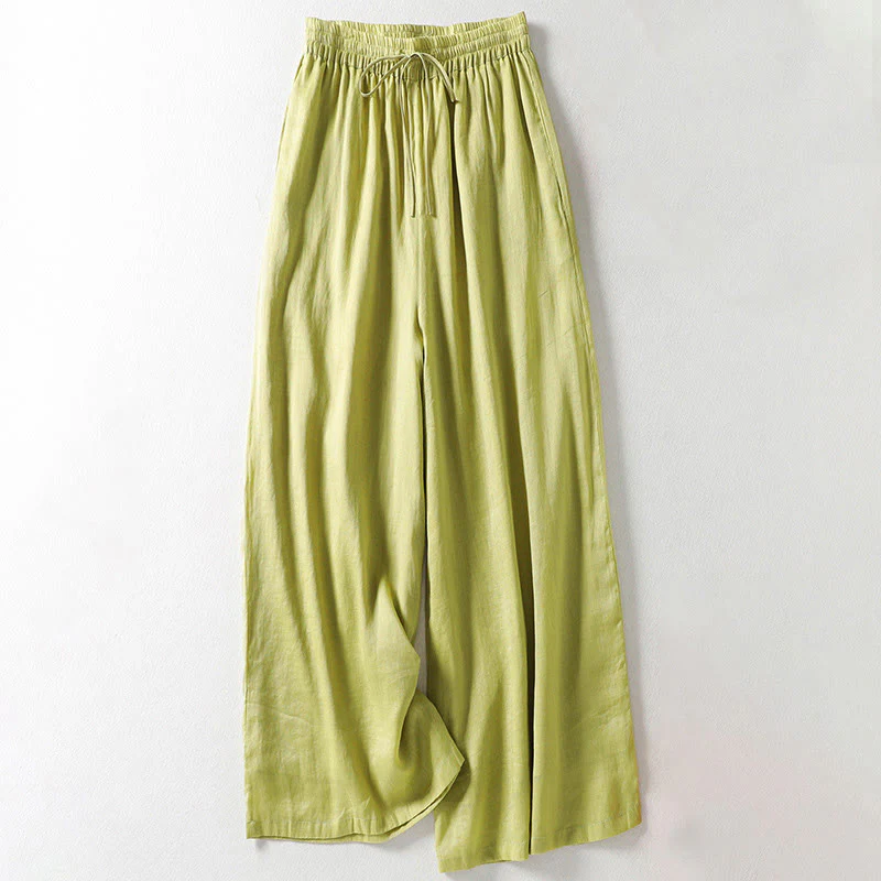 Pantaloni larghi da donna con lacci e tinta unita Buddha Stones - Image 11