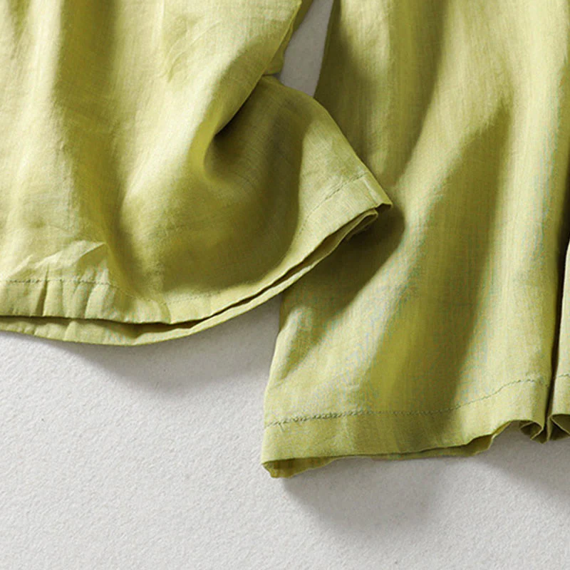 Pantaloni larghi da donna con lacci e tinta unita Buddha Stones - Image 13
