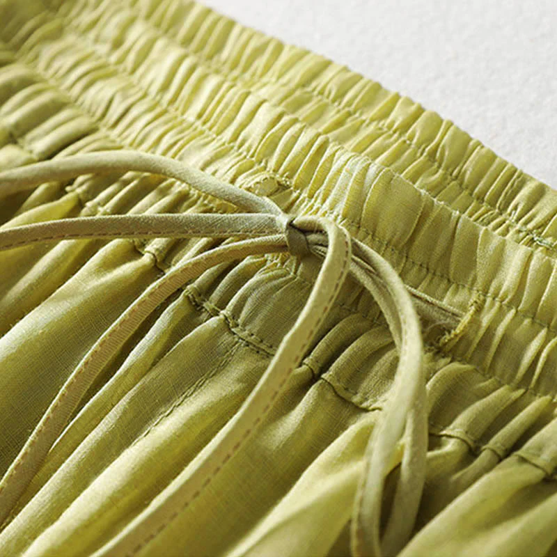 Pantaloni larghi da donna con lacci e tinta unita Buddha Stones - Image 16
