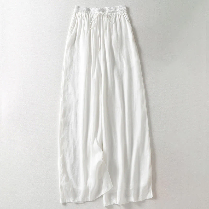 Pantaloni larghi da donna con lacci e tinta unita Buddha Stones - Image 6