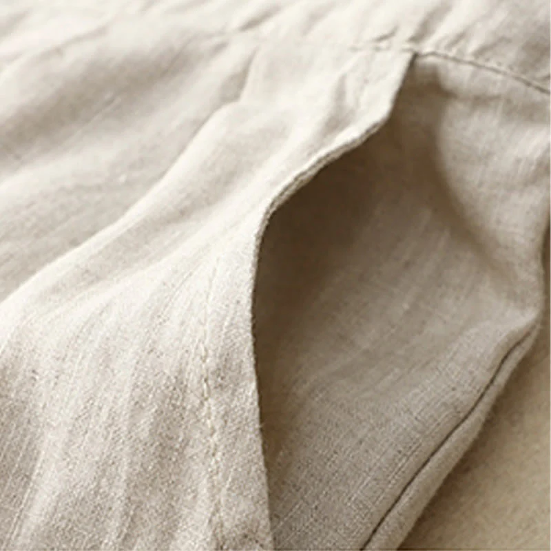 Pantaloni larghi da donna in cotone e lino, con tasche, modello Buddha Stones, casual, primavera, tinta unita, con coulisse, lunghezza 7-8 - Image 16