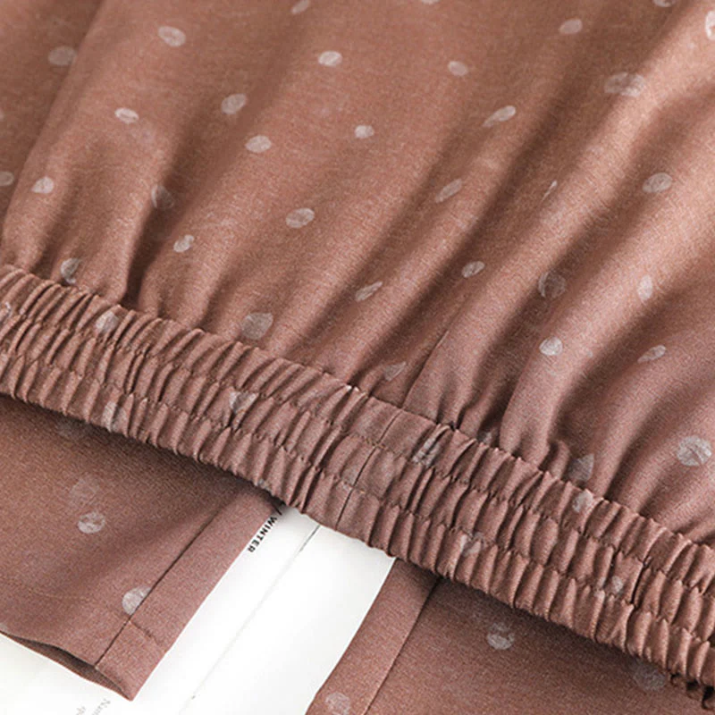 Pantaloni larghi da donna in poliestere con tasche e motivo a pois bianchi casual Buddha Stones - Image 8