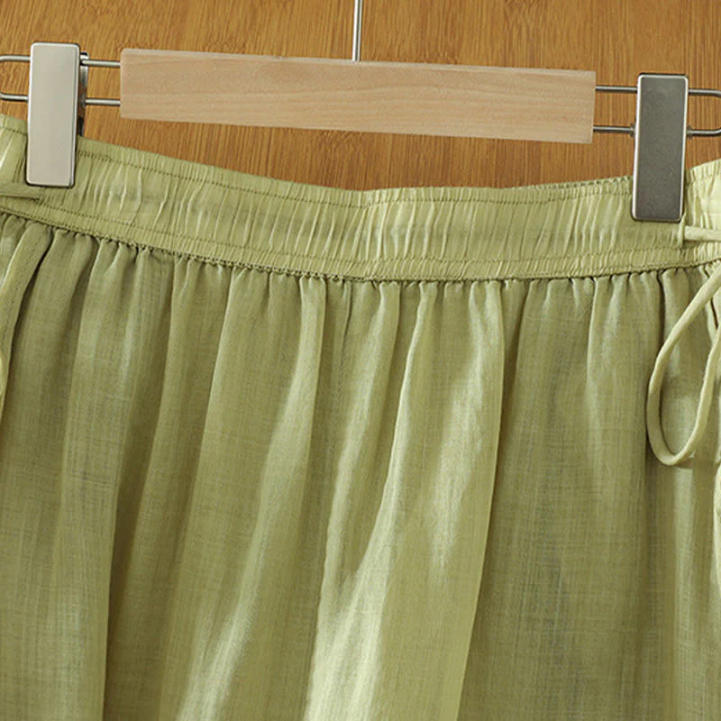 Pantaloni larghi da donna in poliestere con tasche, foderati in tinta unita e elasticizzati, modello Buddha Stones - Image 11