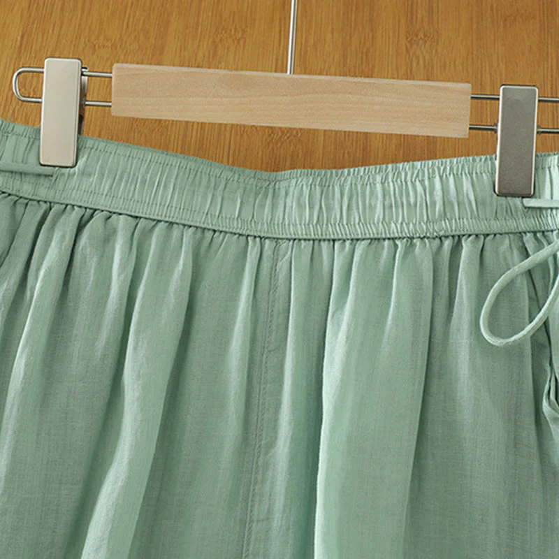 Pantaloni larghi da donna in poliestere con tasche, foderati in tinta unita e elasticizzati, modello Buddha Stones - Image 16