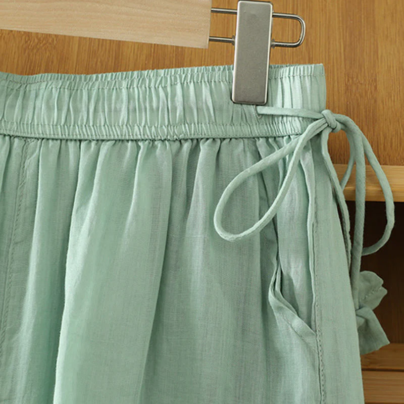 Pantaloni larghi da donna in poliestere con tasche, foderati in tinta unita e elasticizzati, modello Buddha Stones - Image 17