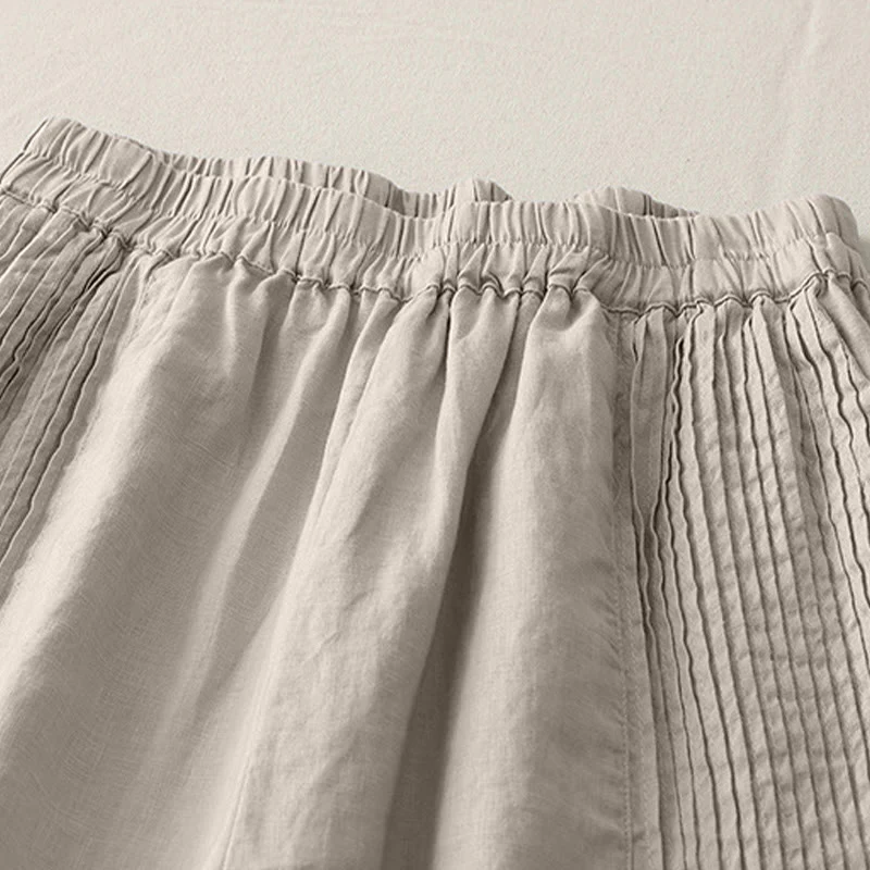 Pantaloni larghi da donna in poliestere elasticizzato con pieghe semplici e tasche, modello Buddha Stones - Image 15