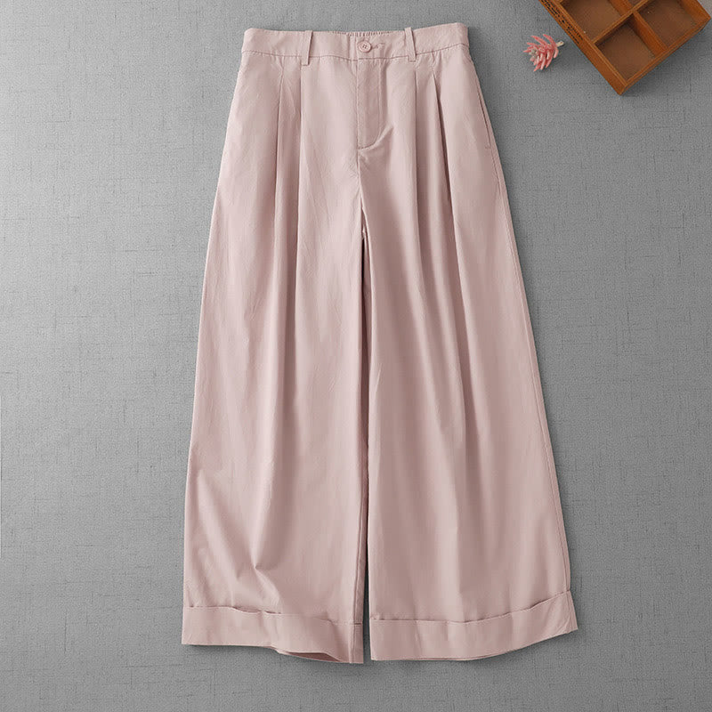 Pantaloni larghi da donna in poliestere, lunghezza 7-8, con tasche, a vita alta, casual e semplici, modello Buddha Stones - Image 6