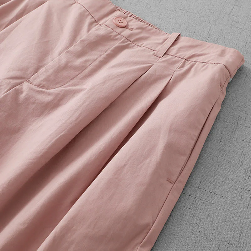 Pantaloni larghi da donna in poliestere, lunghezza 7-8, con tasche, a vita alta, casual e semplici, modello Buddha Stones - Image 8