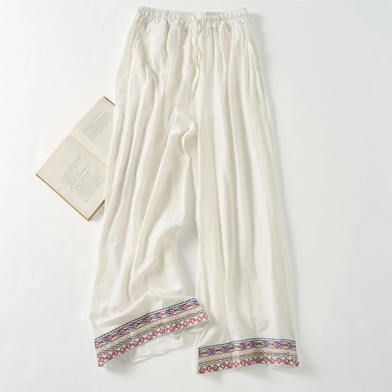 Pantaloni larghi da donna con tasche e righe bohémien semplici Buddha Stones - Image 16