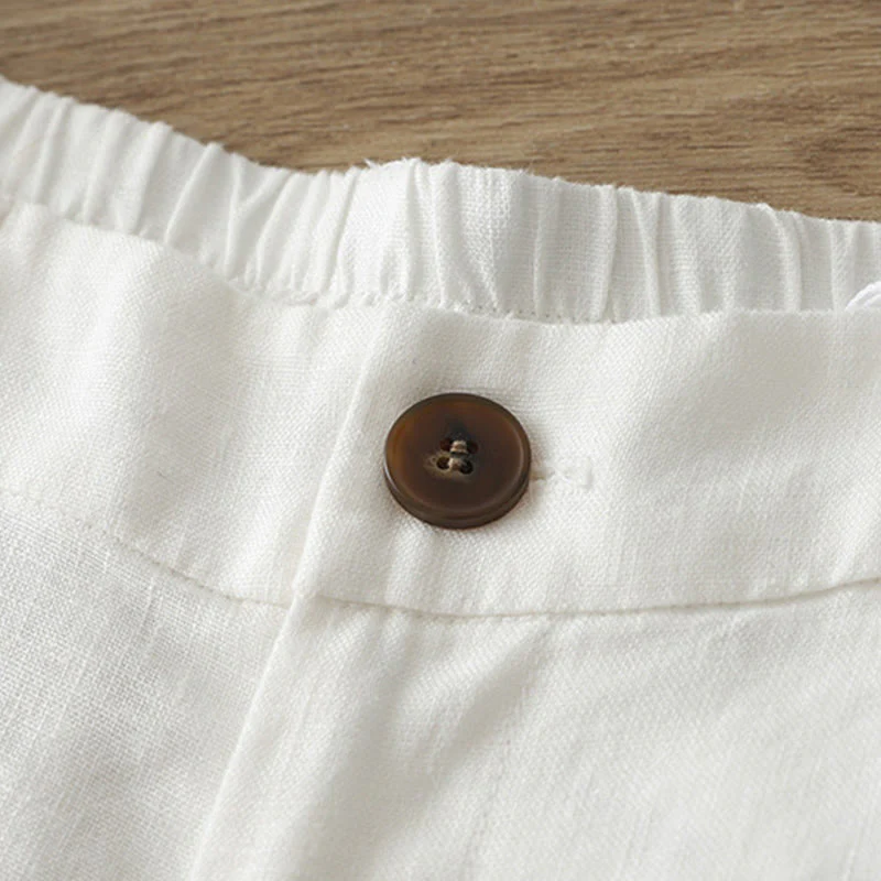 Pantaloni larghi in cotone con tasche e cerniera, tinta unita, da donna, modello Buddha Stones, per l'autunno e il pendolarismo - Image 11
