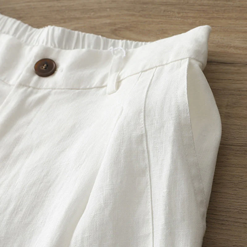 Pantaloni larghi in cotone con tasche e cerniera, tinta unita, da donna, modello Buddha Stones, per l'autunno e il pendolarismo - Image 12