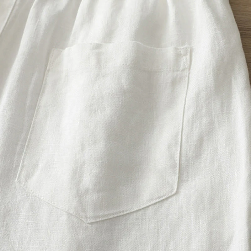 Pantaloni larghi in cotone con tasche e cerniera, tinta unita, da donna, modello Buddha Stones, per l'autunno e il pendolarismo - Image 15