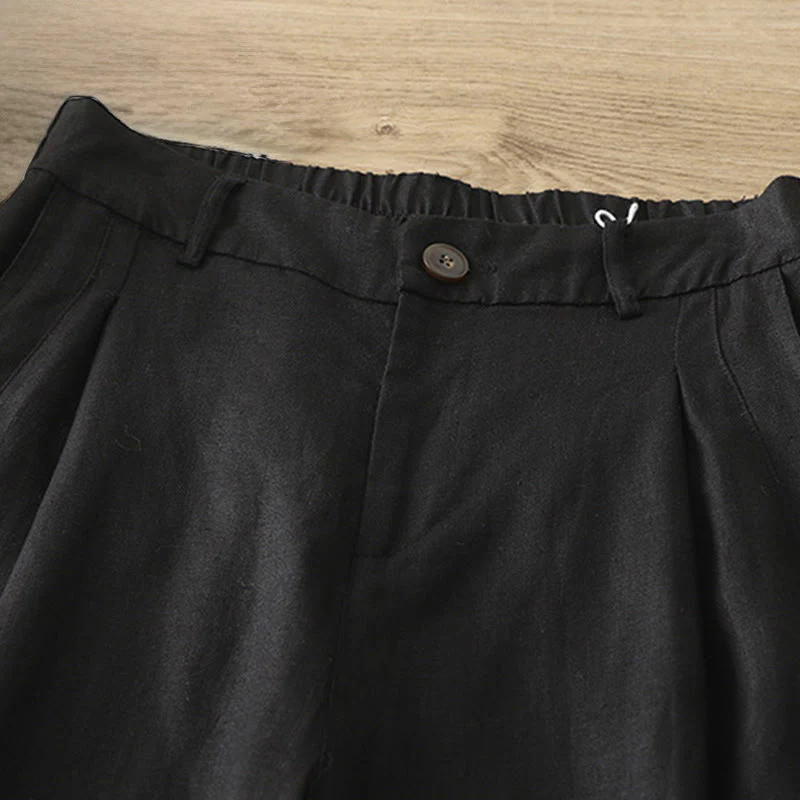 Pantaloni larghi in cotone con tasche e cerniera, tinta unita, da donna, modello Buddha Stones, per l'autunno e il pendolarismo - Image 19