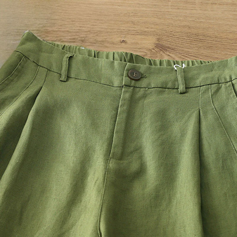 Pantaloni larghi in cotone con tasche e cerniera, tinta unita, da donna, modello Buddha Stones, per l'autunno e il pendolarismo - Image 24
