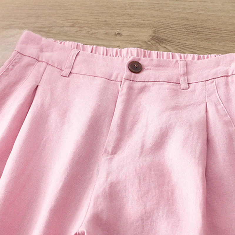 Pantaloni larghi in cotone con tasche e cerniera, tinta unita, da donna, modello Buddha Stones, per l'autunno e il pendolarismo - Image 29