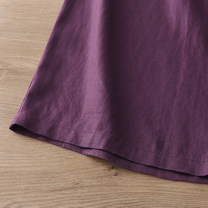 Pantaloni larghi in cotone con tasche e cerniera, tinta unita, da donna, modello Buddha Stones, per l'autunno e il pendolarismo - Image 35