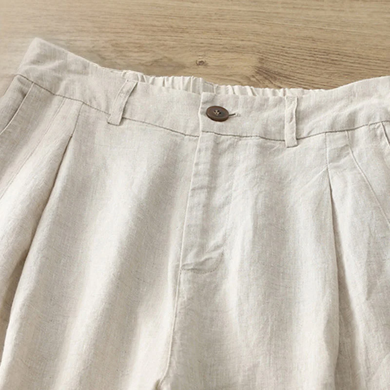 Pantaloni larghi in cotone con tasche e cerniera, tinta unita, da donna, modello Buddha Stones, per l'autunno e il pendolarismo - Image 37