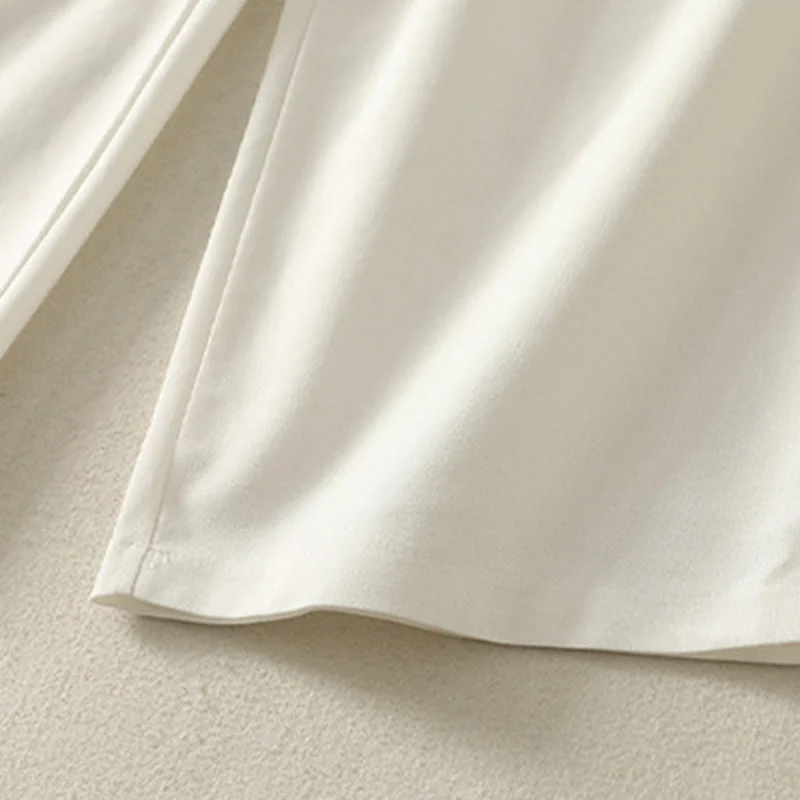 Pantaloni larghi in cotone con tasche e elastico in vita con ricamo Buddha Stones da donna - Image 11