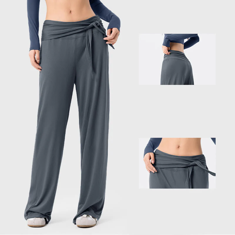 Pantaloni sportivi da donna a gamba larga, traspiranti, con lacci, casual, Buddha Stones - Image 7