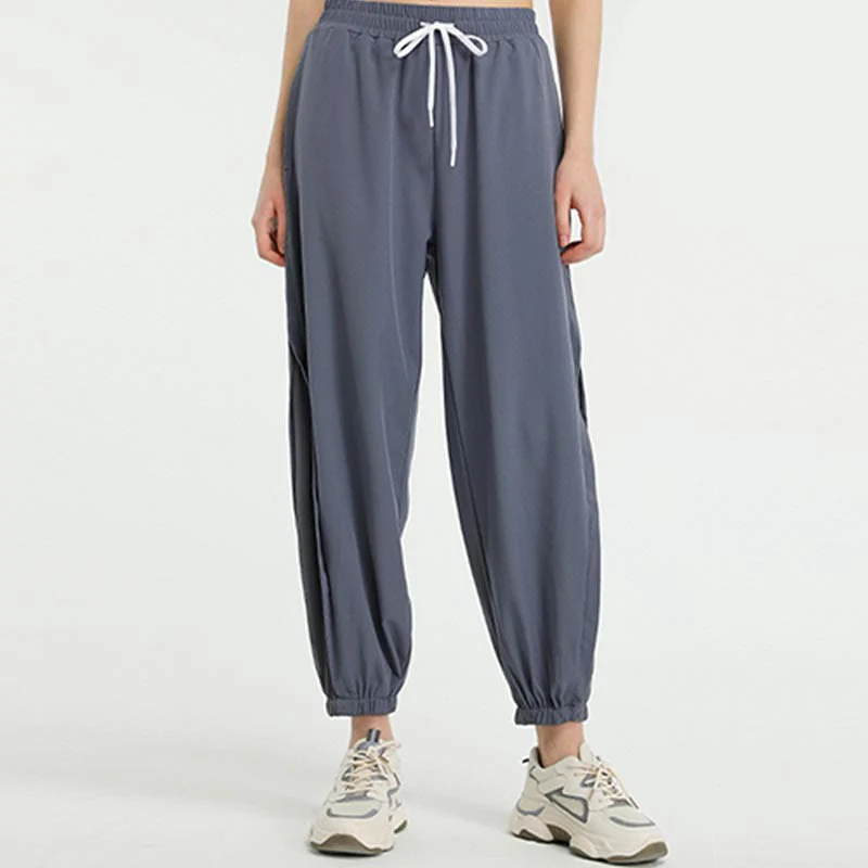 Pantaloni sportivi da yoga fitness larghi a vita alta con tasche Buddha Stones - Image 3