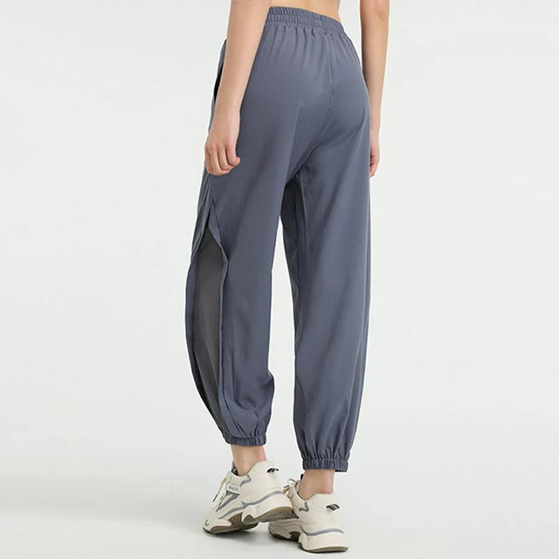 Pantaloni sportivi da yoga fitness larghi a vita alta con tasche Buddha Stones - Image 4