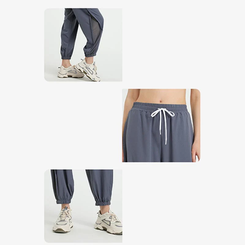 Pantaloni sportivi da yoga fitness larghi a vita alta con tasche Buddha Stones - Image 6