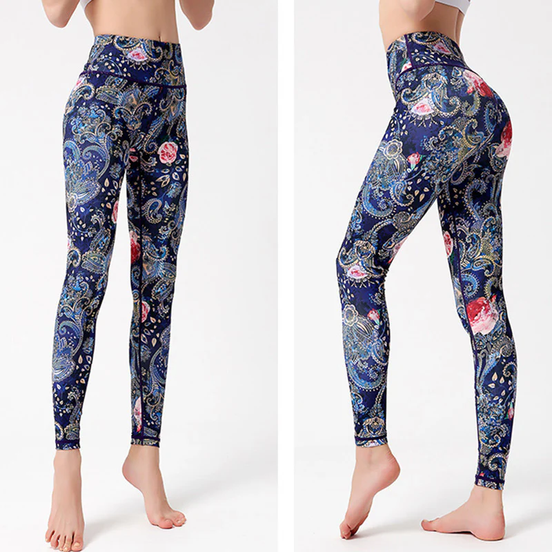Pantaloni stampati Buddha Stones Flowers Leaves Birds Sport Fitness Yoga Danza Leggings Pantaloni yoga da donna - Image 11