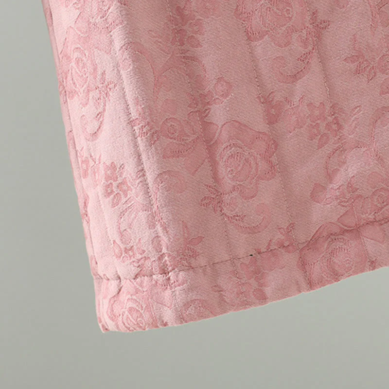 Pantaloni termici alla caviglia con tasche e gamba larga, imbottiti in cotone jacquard Buddha Stones da donna - Image 10