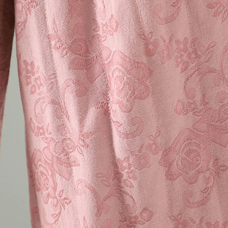 Pantaloni termici alla caviglia con tasche e gamba larga, imbottiti in cotone jacquard Buddha Stones da donna - Image 9