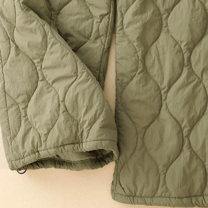 Pantaloni termici da donna in cotone con coulisse e elastico in vita, con tasche, Buddha Stones Winter Curved Lines - Image 8