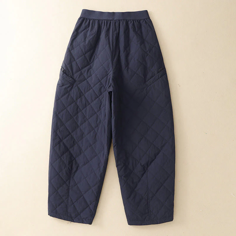 Pantaloni termici da donna in cotone con coulisse e vita elastica Buddha Stones Winter Lines e tasche con cerniera - Image 2