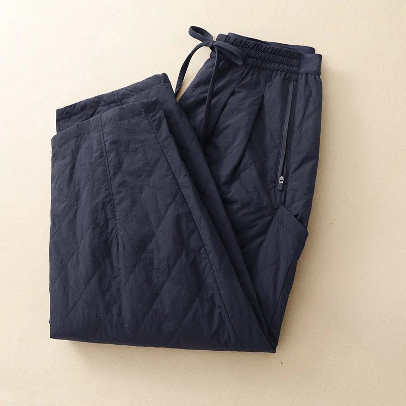 Pantaloni termici da donna in cotone con coulisse e vita elastica Buddha Stones Winter Lines e tasche con cerniera - Image 3