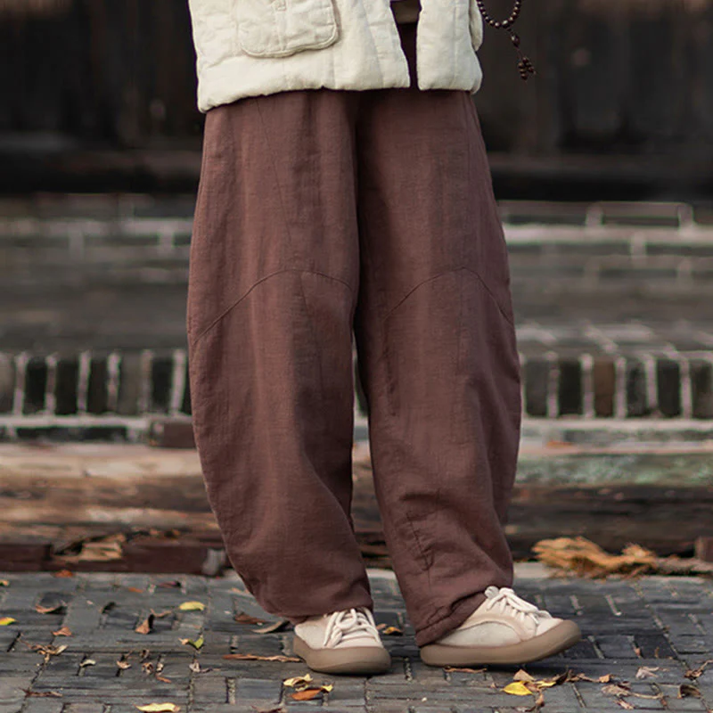 Pantaloni termici invernali da donna in cotone ramiè con elastico in vita Buddha Stones e tasche - Image 41