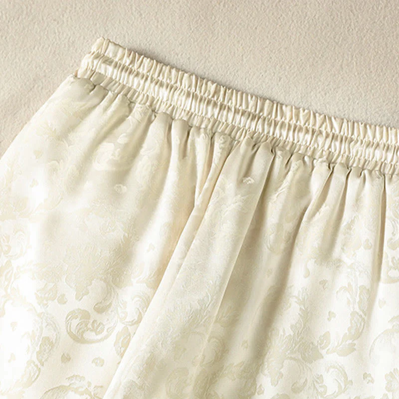 Pantaloni termici spessi a gamba larga da donna con tasche e design a vita alta in jacquard con Buddha Stones - Image 4