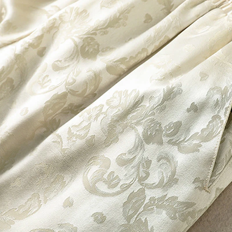 Pantaloni termici spessi a gamba larga da donna con tasche e design a vita alta in jacquard con Buddha Stones - Image 7