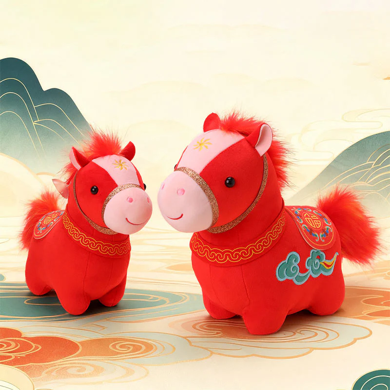 Peluche di Buddha Stones, modello nuvola propizia, decorazione per la casa, modello pony rosso. - Image 10