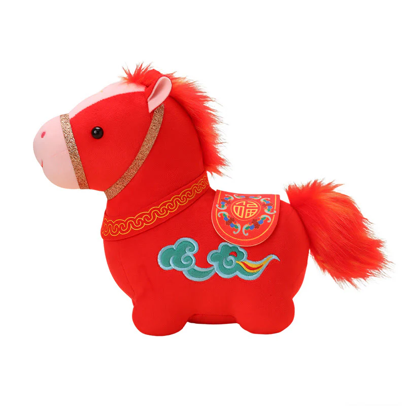 Peluche di Buddha Stones, modello nuvola propizia, decorazione per la casa, modello pony rosso. - Image 12