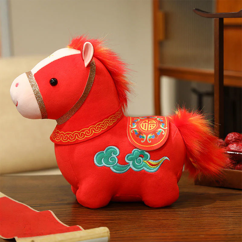 Peluche di Buddha Stones, modello nuvola propizia, decorazione per la casa, modello pony rosso. - Image 2