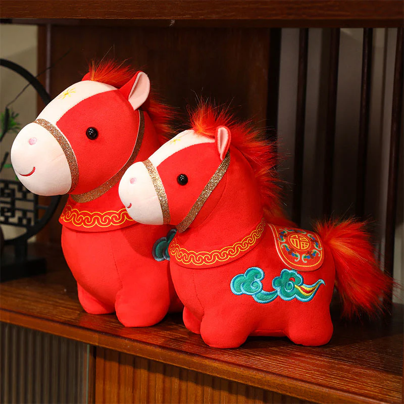 Peluche di Buddha Stones, modello nuvola propizia, decorazione per la casa, modello pony rosso. - Image 3