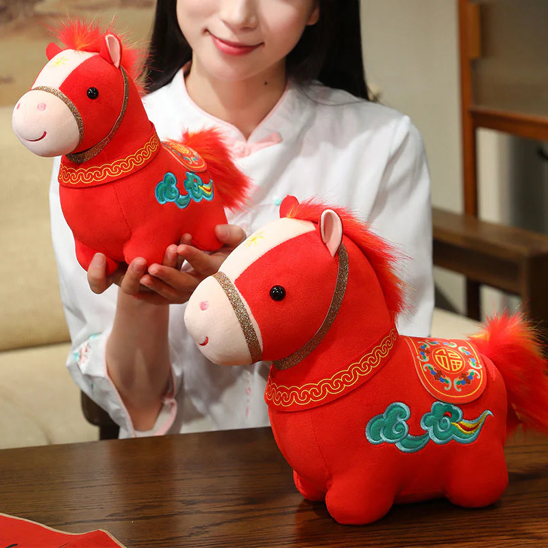 Peluche di Buddha Stones, modello nuvola propizia, decorazione per la casa, modello pony rosso. - Image 5