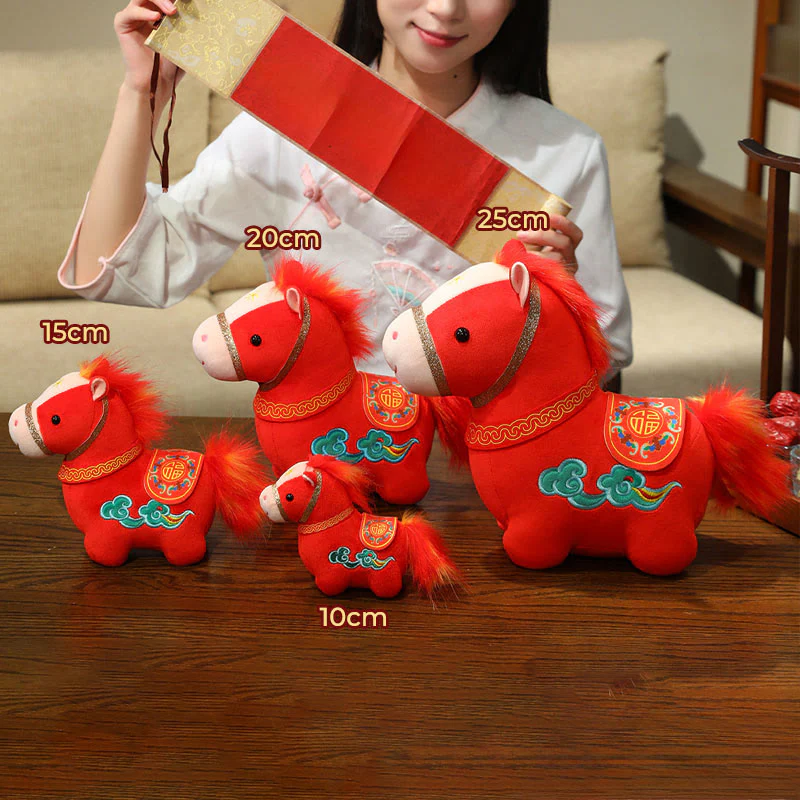 Peluche di Buddha Stones, modello nuvola propizia, decorazione per la casa, modello pony rosso. - Image 8