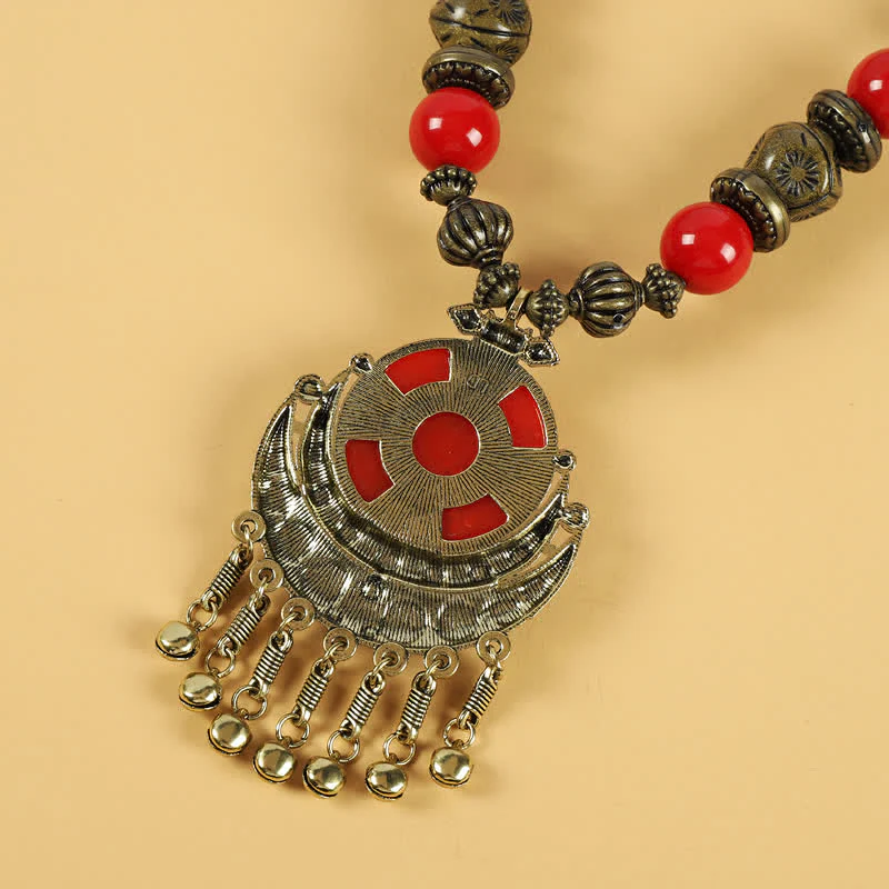Perline retrò tibetane con nappa per capelli, accessori per capelli - Image 5