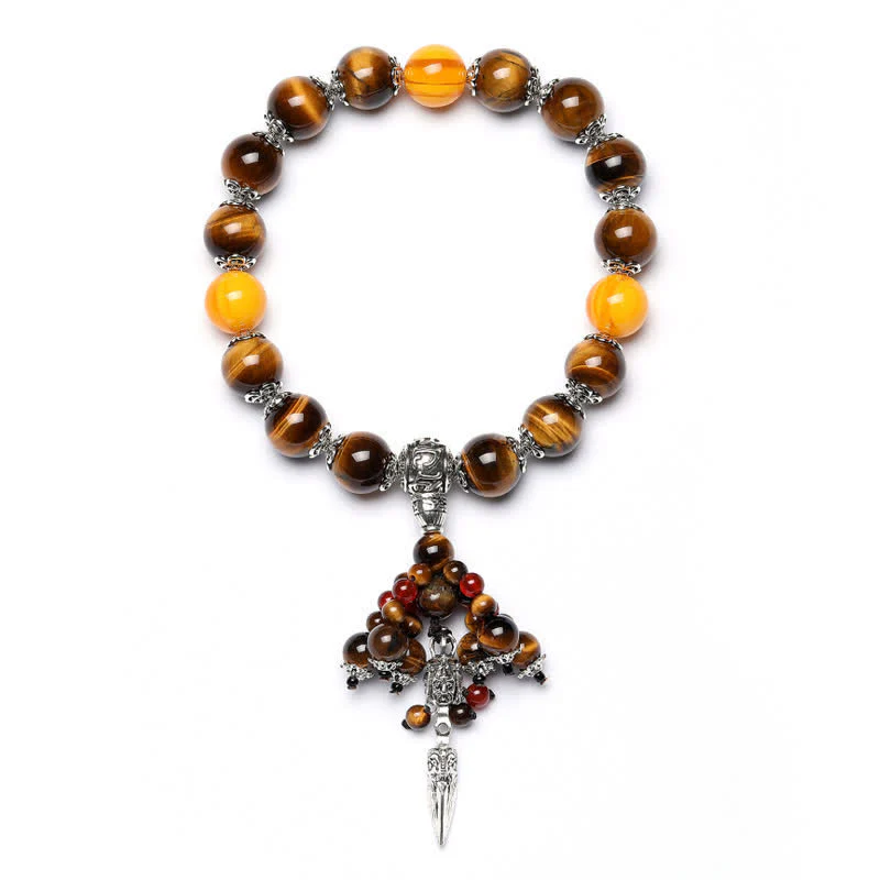 Pietra naturale di occhio di tigre, agata rossa, vena di drago, agata, Vajra Dorje, braccialetto di guarigione, decorazione per auto - Image 12