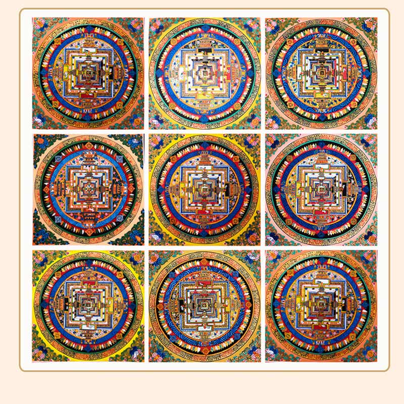 Pittura tibetana fatta a mano Thangka Mandala Blind Box Motivo colore casuale - Image 16